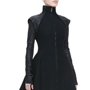 Gareth Pugh flared leather-sleeve coat